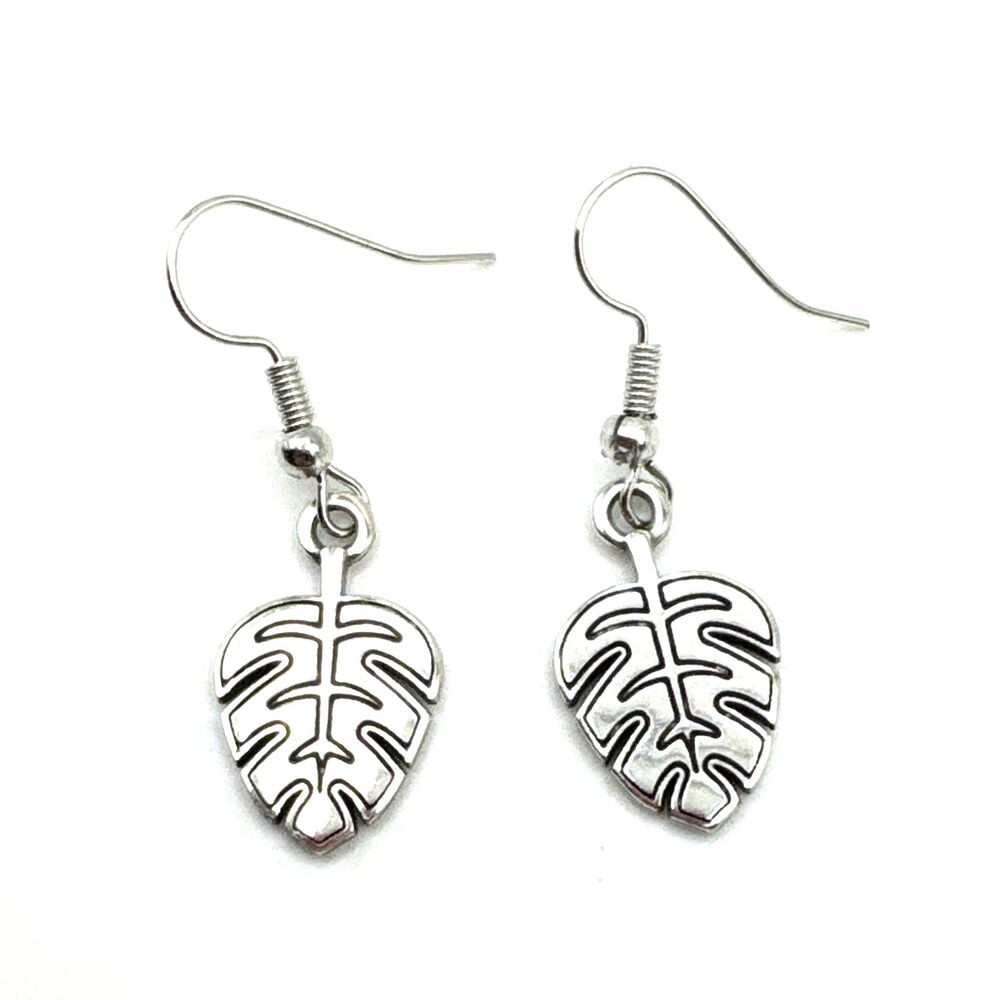Brighton Africa Safari Leaves Leaf Shapes Shiny Silver Custom Earrings